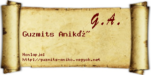 Guzmits Anikó névjegykártya